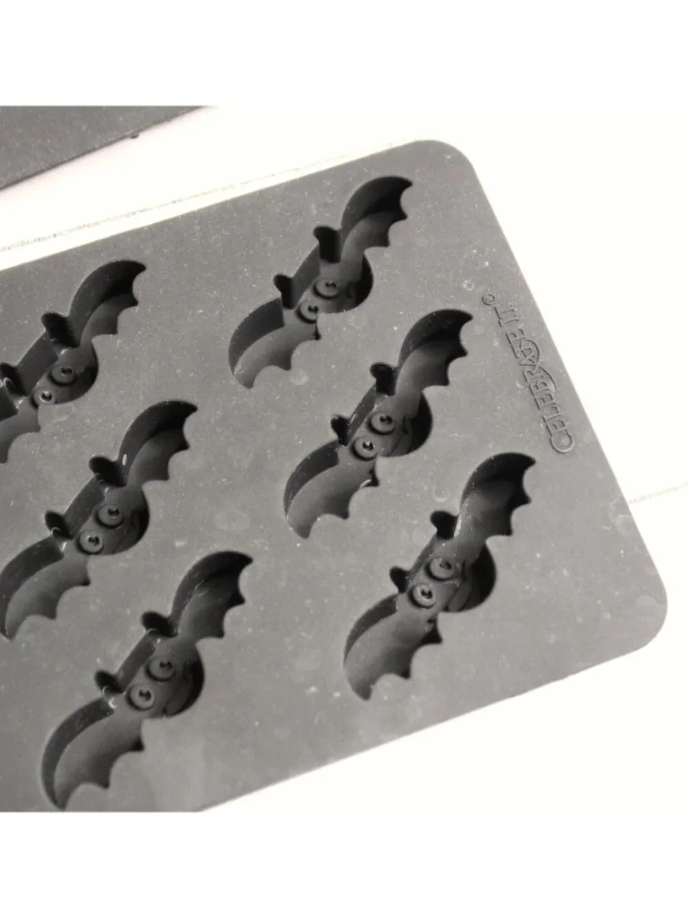 Silicone Halloween Chocolate Candy Mold Bats Smile Face Lot of 2 Black